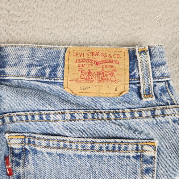 Levis 550 Jeans Womens 12 Short Misses Relaxed Fit Tapered Leg Blue Y2K Denim - Picture 8 of 13